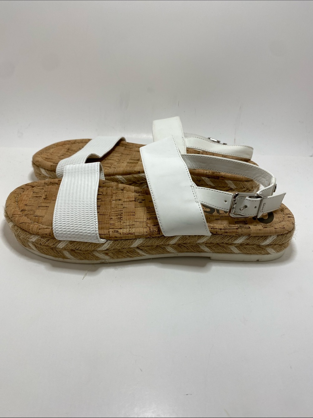Circus by Sam Edelman White Platform Espadrille Sandal with Cork Footbed Size 8